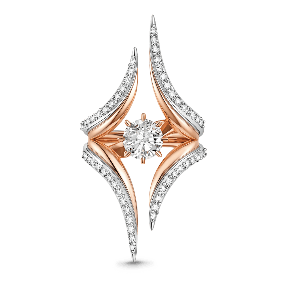 Gnoce Geometric Spire Round-Cut Ring_1