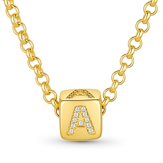 Gnoce Simple Initial Square Necklace_1