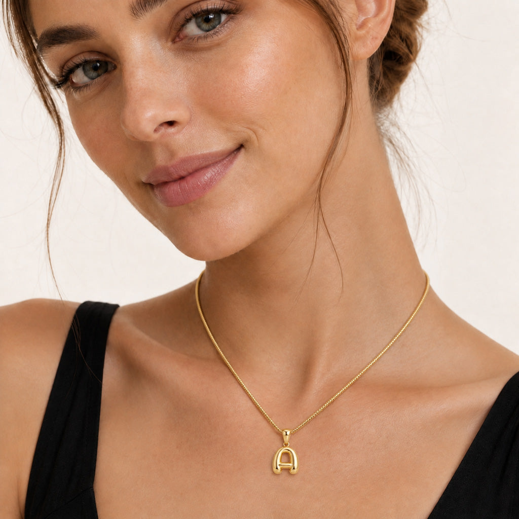 Gnoce Simple Initial Letters Necklace_3