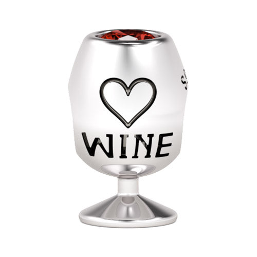 Gnoce "Toasting for Success"Wine Glass Charm Engravbed with Wine Sterling Silver  - Fir for bracelet, For the Wine Lover_1