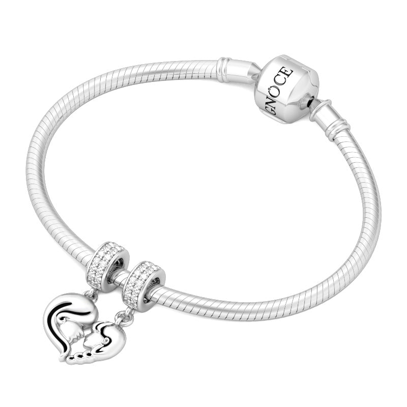 Gnoce "Maternal Bond" Matching Heart Mother and Daughter Love Silver Pendant Locket fit for Bracelet/Necklace_3