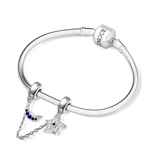 Gnoce "Harbor of Love"  Sparkling Moon and Star Starry Night Safety Chain_2