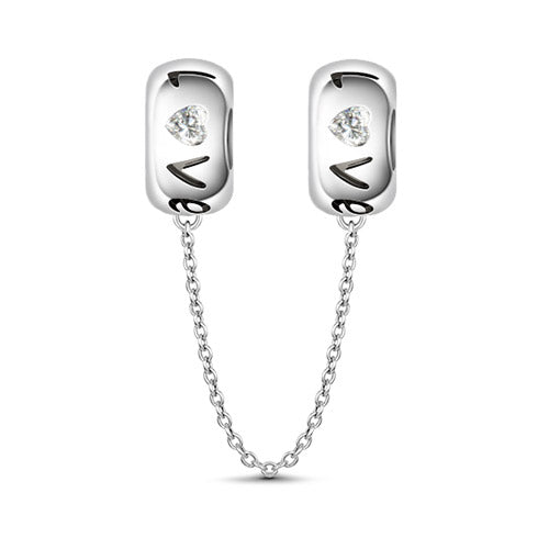 Gnoce "My Love" Sterling Silver Safety Chain Engraved with Love_1