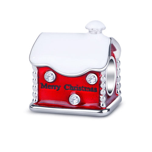 Gnoce "Nothing is Better Than Your Sweet Lovely Home"Christmas Warm House 925 Sterling Silver Charm Bead_2