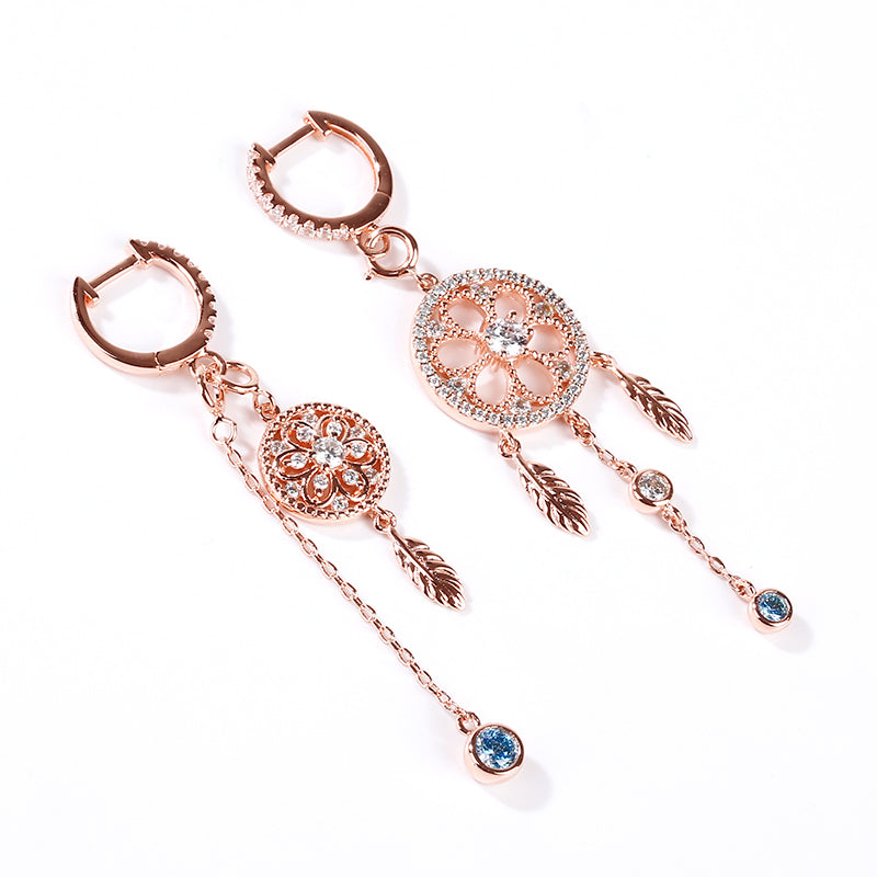 Gnoce "Infinite Shine" Dazzling 925 Sterling Silver 18k Rose Gold Plated Drop Earrings with Clear CZ Stones_2