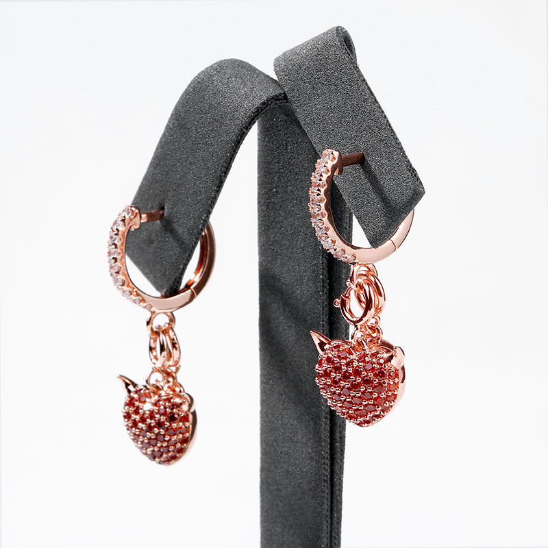 Gnoce "Devil with Kind Heart" Dazzling S925 Sterling Silver 18k Rose Gold Plated Earrings_3