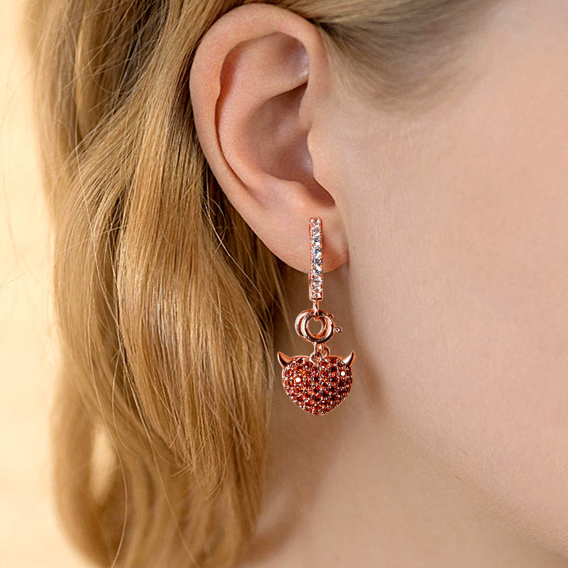 Gnoce "Devil with Kind Heart" Dazzling S925 Sterling Silver 18k Rose Gold Plated Earrings_4