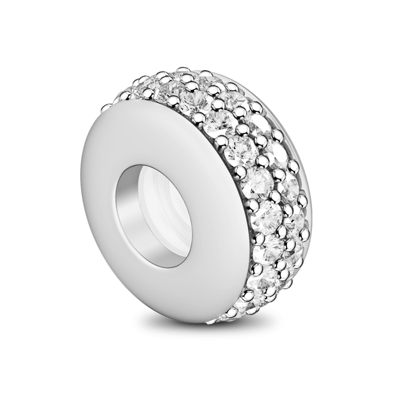 Silver Stopper Sterling Silver inlaid with White Round Stones_2