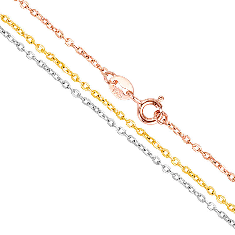 Gnoce "Chain of Love" 925 Sterling Silver Basic Chain Can Adding A Pendant Or Charm Cable Chain Silver Neckalce_4