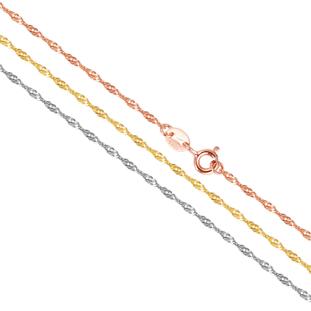 Gnoce "Endless Rode for Happiness" 925 Sterling Silver Gold/Rose Gold Plating for Adding A Pendant or Charm Bead Gold Chain Necklace_2