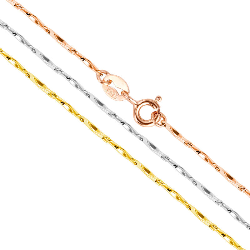 Gnoce "Special Love for You Special" 925 Sterling Silver with Gold/Rose Gold Plating for Adding A Pendant or Charm Gold Rolo Link Chain Necklace_2