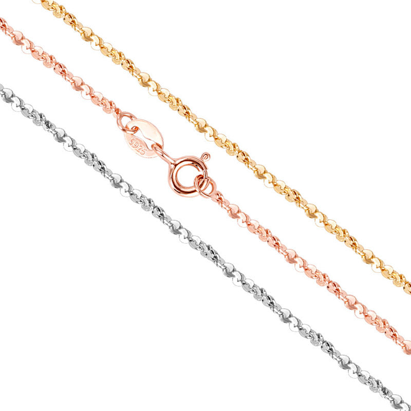 Gnoce "I Miss You" Crafted in 925 Sterling Silver with Gold/Rose Gold Plating Twisted Chain for Adding A Pendant or Charm Gold Curb Link Chain Necklace_2