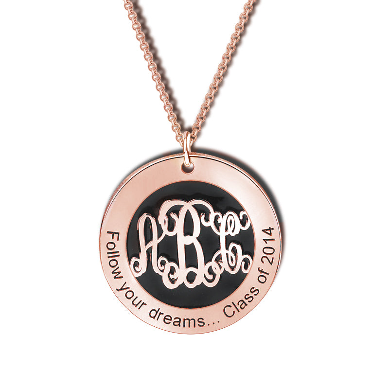 Gnoce "Unique One in The World" 925 Sterling Silver Personalized Monogram Necklace_1