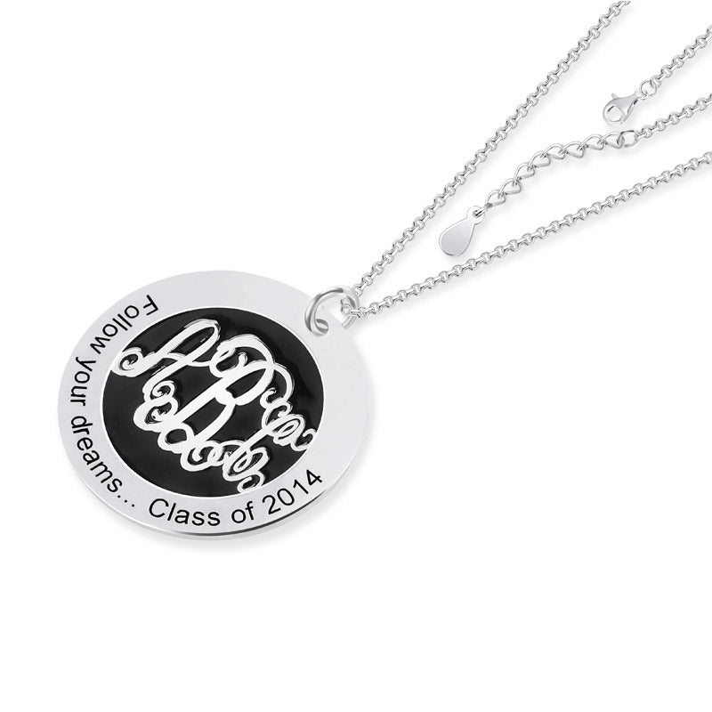Gnoce "Unique One in The World" 925 Sterling Silver Personalized Monogram Necklace_4
