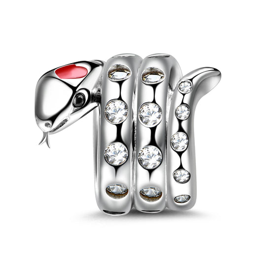 Gnoce "Propitious And Lucky" 925 Sterling Silver Snake Charm Bead_1