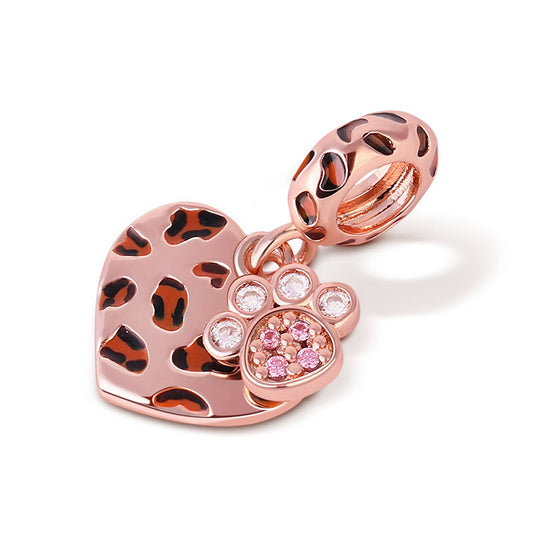 Gnoce "Share and Accompany" Pet Charm Bead Engravable Rose Gold Plated 925 Sterling Silver_3