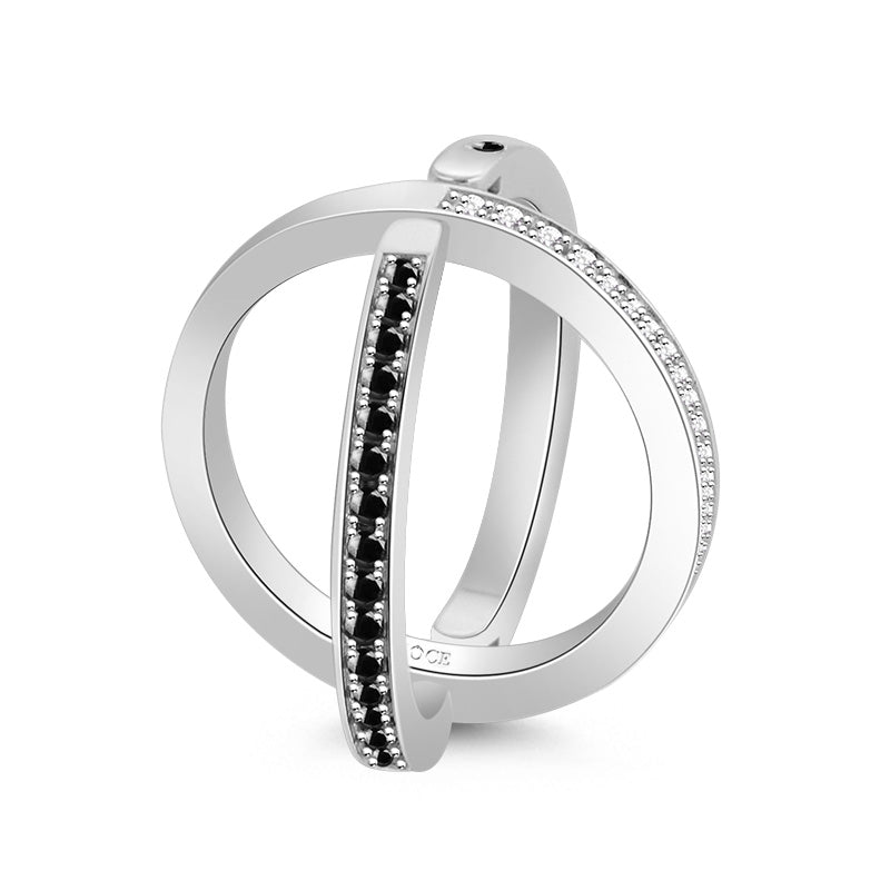 Gnoce "Life With You" 925 Sterling Silver Ring with CZ Stones inlaid_3