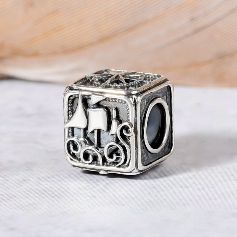 Crusu Men's Vintage Bead S925 Sterling Silver with Gift Copper Black Leather Men's Bracelet Jewelry for Men_4