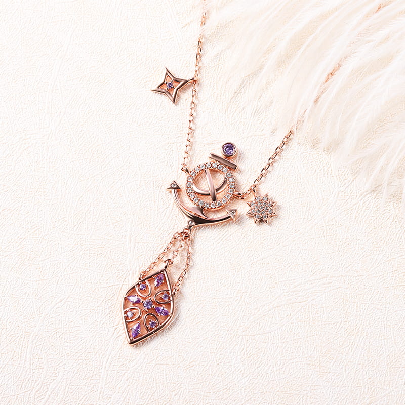 Anchor Necklace 18k Rose Gold Plated 925 Sterling Silver_2