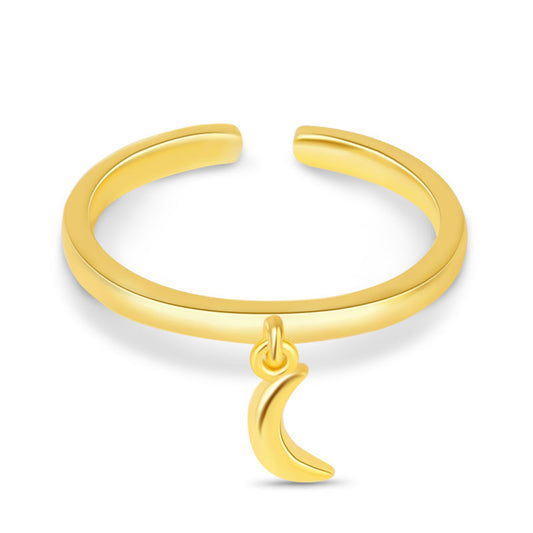 Crescent Moon Open Ring 18K Gold Plated Sterling Silver/14K Gold_1