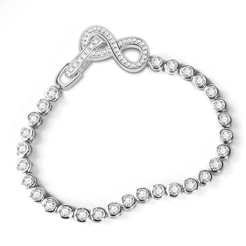 Infinite Love Tennis Bracelet With CZ Stones Sterling Silver_2