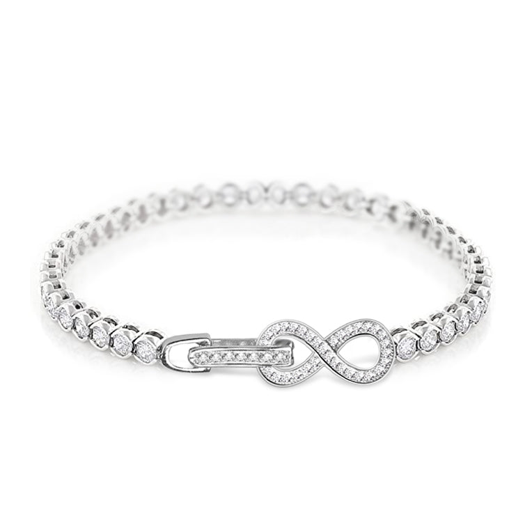 Infinite Love Tennis Bracelet With CZ Stones Sterling Silver_1