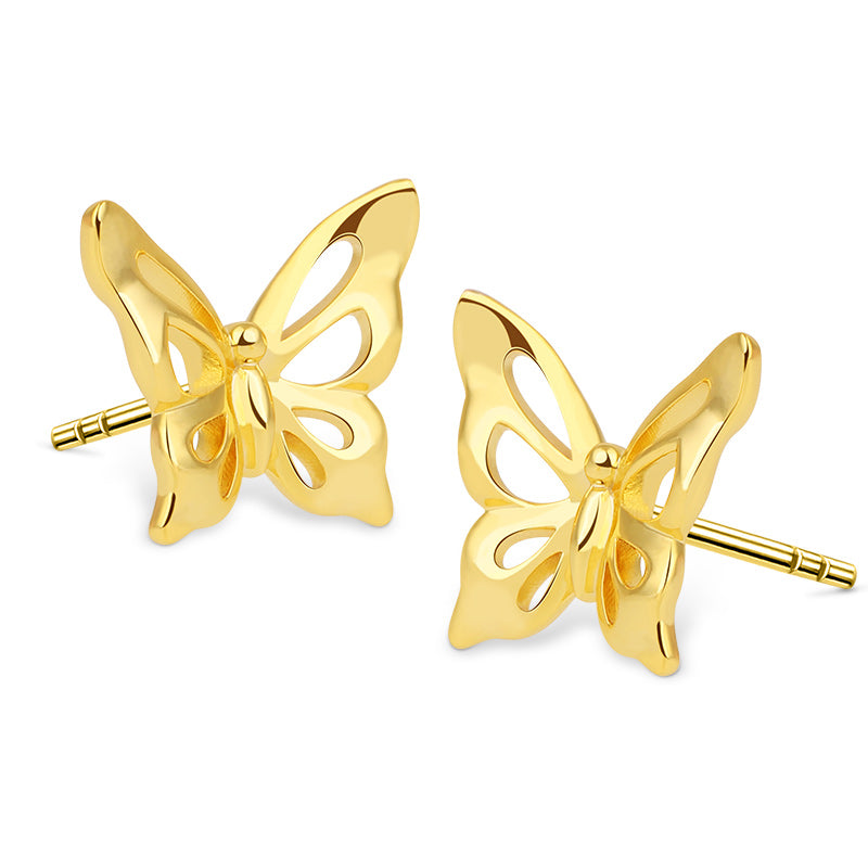 Dancing Butterfly Stud Earring 18K Gold Plated 925 Sterling Silver/14K Gold_2