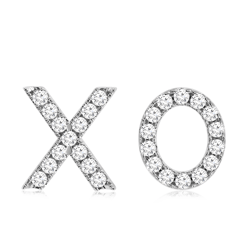 XO Stud Earrings with Sterling Silver_1