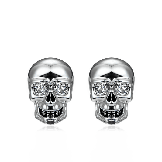 Silver Skull Studs with Sterling Silver_1