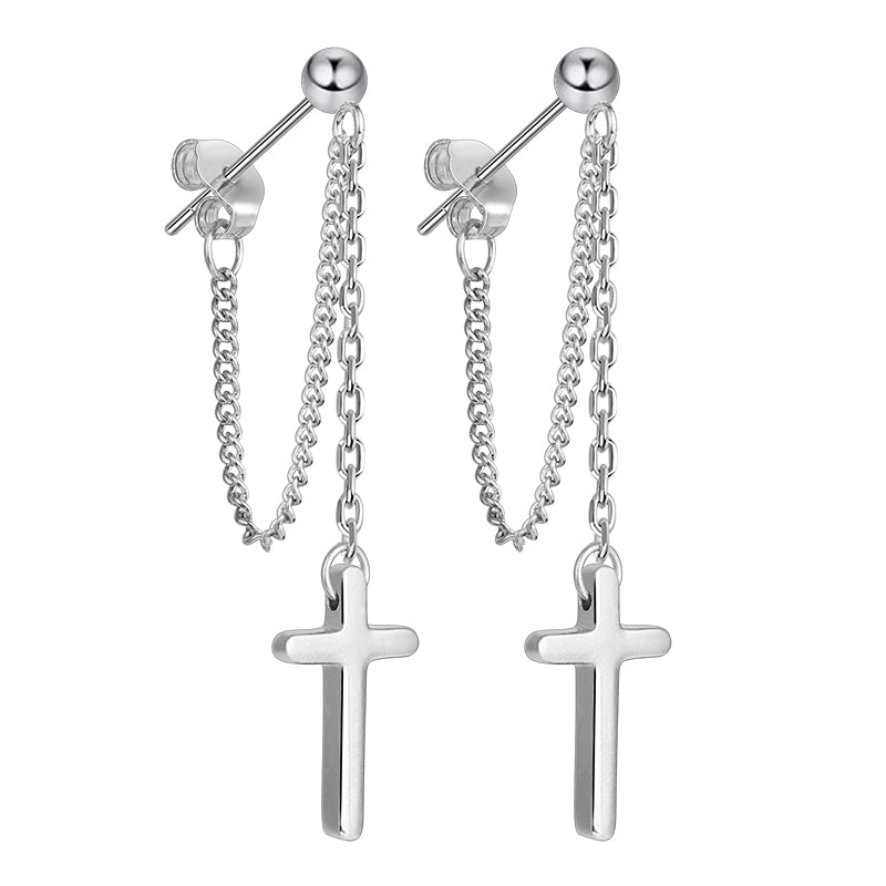 Cross Dangle Drop Earrings 925 Sterling Silver_2