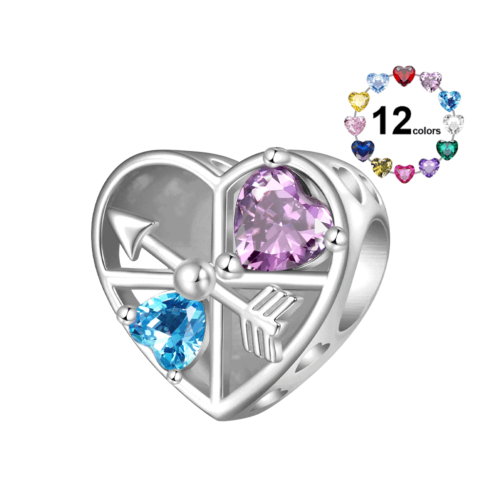 Charm de Flecha Rotativa con Reloj de Amor