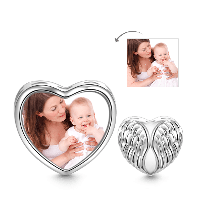 Colgante "Ángel de La Guarda" con Foto de Corazón