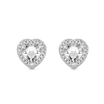 Pendientes De Diamante En Forma De Corazón Brillante