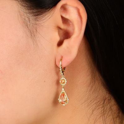 Cuelga Los Pendientes De Piedras Preciosas Topacio
